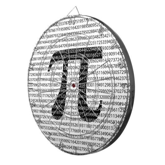 Oorspronkelijk zwart getal pi dag wiskundig symboo dartbord (Voorkant Rechts)