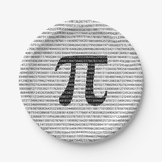 Oorspronkelijk zwart getal pi dag wiskundig symboo papieren bordje (Voorkant)