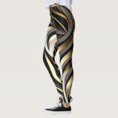 Oorspronkelijk zwart, goud en zilver patroon leggings (Links)