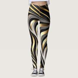 Oorspronkelijk zwart, goud en zilver patroon leggings