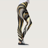 Oorspronkelijk zwart, goud en zilver patroon leggings (Rechts)