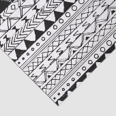 Oorspronkelijk zwart wit getekend aztec patroon tissuepapier (Detail)