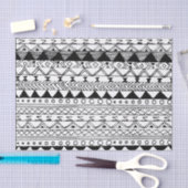 Oorspronkelijk zwart wit getekend aztec patroon tissuepapier (Craft)