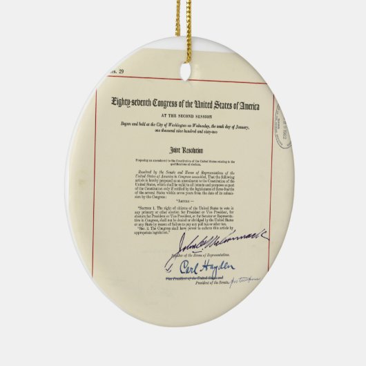 OORSPRONKELIJKE 24e wijziging Amerikaanse grondwet Keramisch Ornament (Rechts)