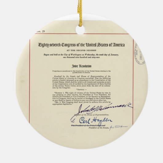 OORSPRONKELIJKE 24e wijziging Amerikaanse grondwet Keramisch Ornament (Achterkant)