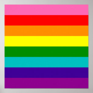 Oorspronkelijke 8-band LGBT Gay Pride Rainbow-vlag Poster