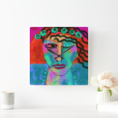 Oorspronkelijke Abstracte illustratie van het kind Vierkante Klok (Huis)