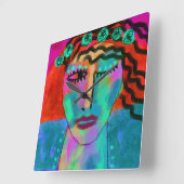 Oorspronkelijke Abstracte illustratie van het kind Vierkante Klok (Hoek)