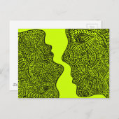 Oorspronkelijke abstracte kunst briefkaart (Voorkant / Achterkant)