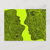 Oorspronkelijke abstracte kunst briefkaart (Voorkant)