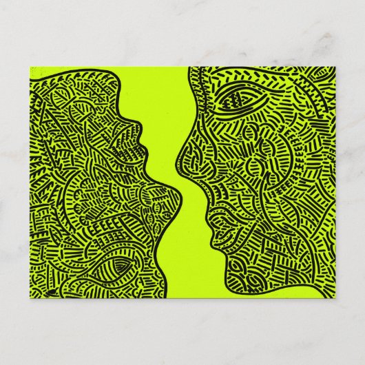 Oorspronkelijke abstracte kunst briefkaart (Voorkant)