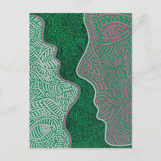 Oorspronkelijke abstracte kunst briefkaart (Voorkant)