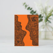 Oorspronkelijke abstracte kunst briefkaart (Staand voorkant)