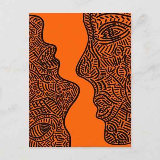 Oorspronkelijke abstracte kunst briefkaart (Voorkant)