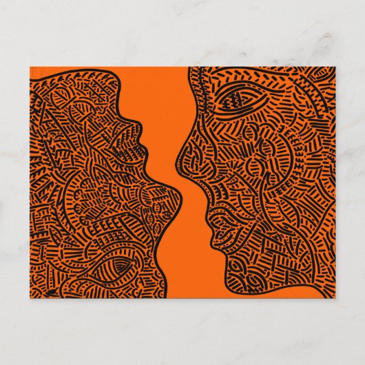 Oorspronkelijke abstracte kunst briefkaart (Voorkant)