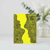 Oorspronkelijke abstracte kunst briefkaart (Staand voorkant)