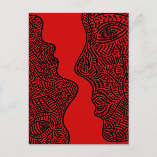 Oorspronkelijke abstracte kunst briefkaart (Voorkant)