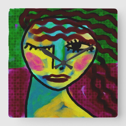 Oorspronkelijke Abstracte kunst denken Vierkante Klok (Voorkant)