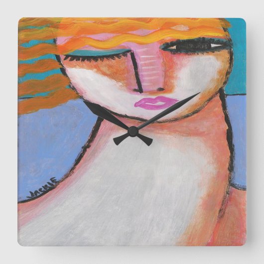 Oorspronkelijke Abstracte kunst Vierkante Klok (Voorkant)