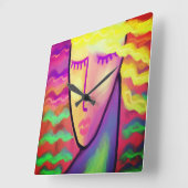 Oorspronkelijke Abstracte kunst Vierkante Klok (Hoek)