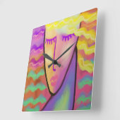 Oorspronkelijke Abstracte kunstvierkant wandklok (Hoek)