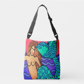 Oorspronkelijke Abstracte mermaïdschildering Crossbody Tas (Voorkant)