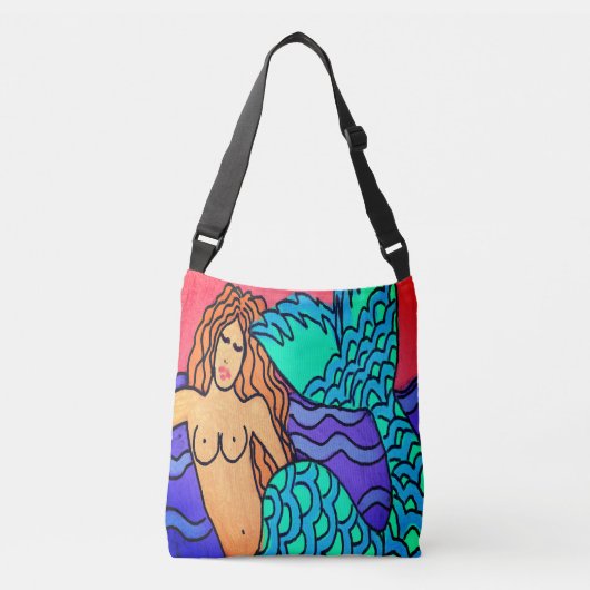 Oorspronkelijke Abstracte mermaïdschildering Crossbody Tas (Voorkant)
