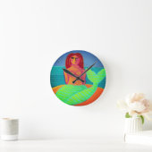 Oorspronkelijke Abstracte mermaïdschildering Ronde Klok (Huis)