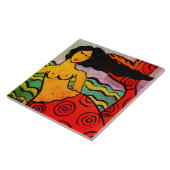 Oorspronkelijke Abstracte mermaïdschildering Tegeltje (Zijkant)