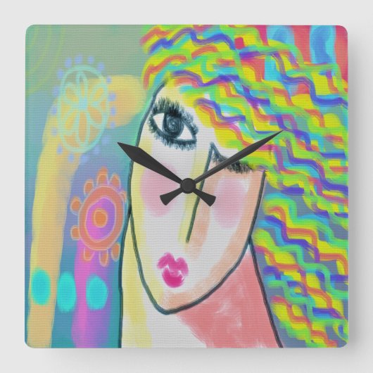 Oorspronkelijke Abstracte wandklok van het verfvie (Voorkant)