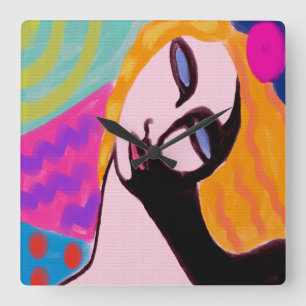 Oorspronkelijke Abstracte wandklok van het verfvie