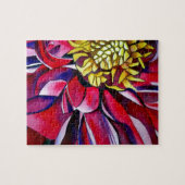 Oorspronkelijke abstracte waterverf van Dahlia flo Legpuzzel (Horizontaal)