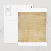 Oorspronkelijke Amerikaanse grondwet Bill of Right Briefkaart (Voorkant / Achterkant)