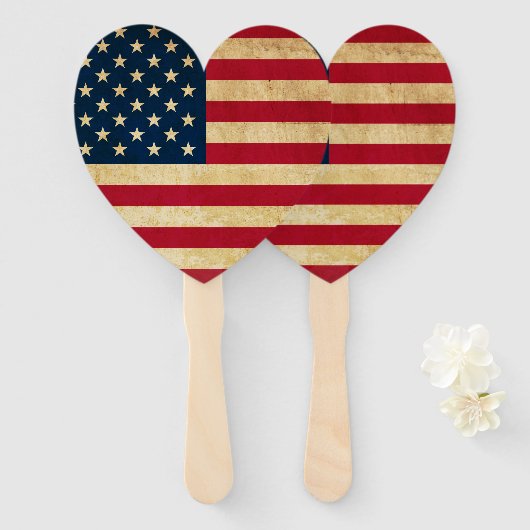 Oorspronkelijke  Amerikaanse vlag Handwaaier (Voorkant en achterkant)