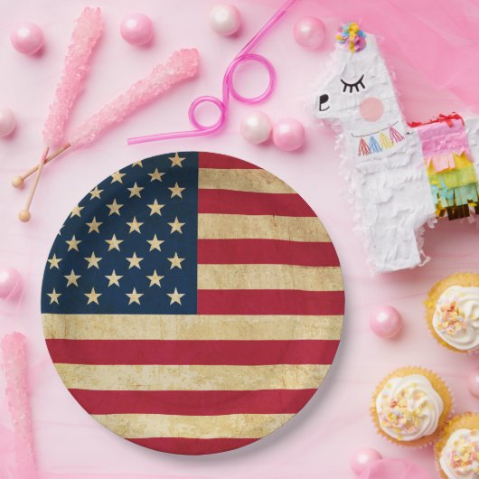 Oorspronkelijke  Amerikaanse vlag Papieren Bordje (Feest)
