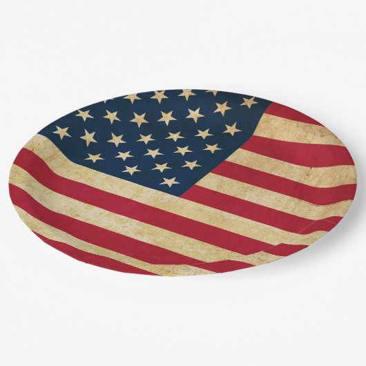 Oorspronkelijke  Amerikaanse vlag Papieren Bordje (Gekanteld)