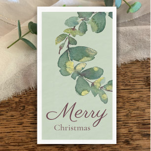 Oorspronkelijke Aquarel Groen Kerstmis Servet