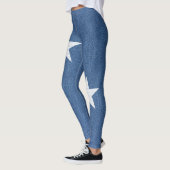 Oorspronkelijke blauw mode jean & star textielstof leggings (Links)