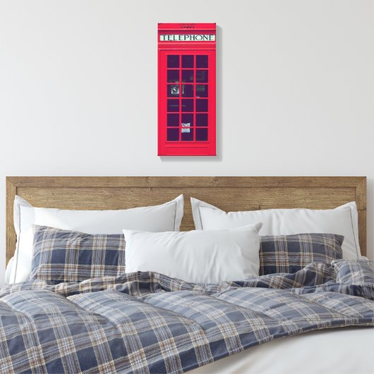 Oorspronkelijke british phone box canvas afdruk (Insitu (Slaapkamer))