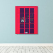 Oorspronkelijke british phone box canvas afdruk (Insitu (Houten vloer))
