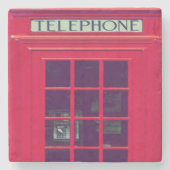 Oorspronkelijke british red phone box stenen onderzetter (Voorkant)