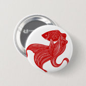 Oorspronkelijke Button met schaar-snede Goldfish (Voorkant /achterkant)