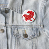 Oorspronkelijke Button met schaar-snede Goldfish (In situ)