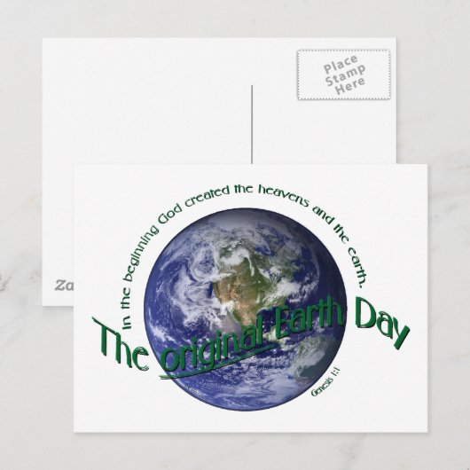 Oorspronkelijke Dag van de Aarde Briefkaart (Voorkant / Achterkant)
