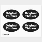 oorspronkelijke denker ovale sticker (Vel)