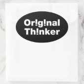 oorspronkelijke denker ovale sticker (Tas)