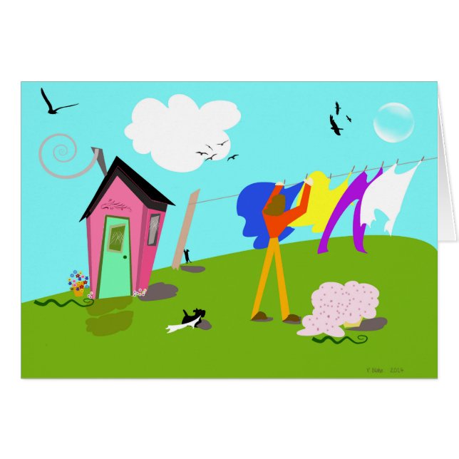 Oorspronkelijke digitale illustratie "wasprogramma (Voorkant Horizontaal)