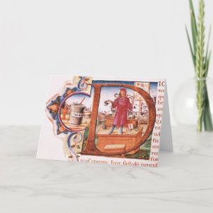 Oorspronkelijke geschiedenis 'D' depicting an apot Notitiekaartje