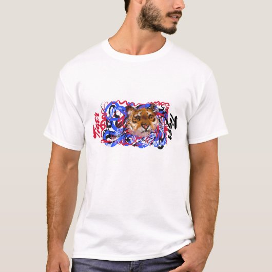Oorspronkelijke graffiti stijl Tiger Chinees jaar  T-shirt (Voorkant)