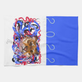 Oorspronkelijke graffiti stijl Tiger Chinees jaar  Theedoek (Horizontaal)